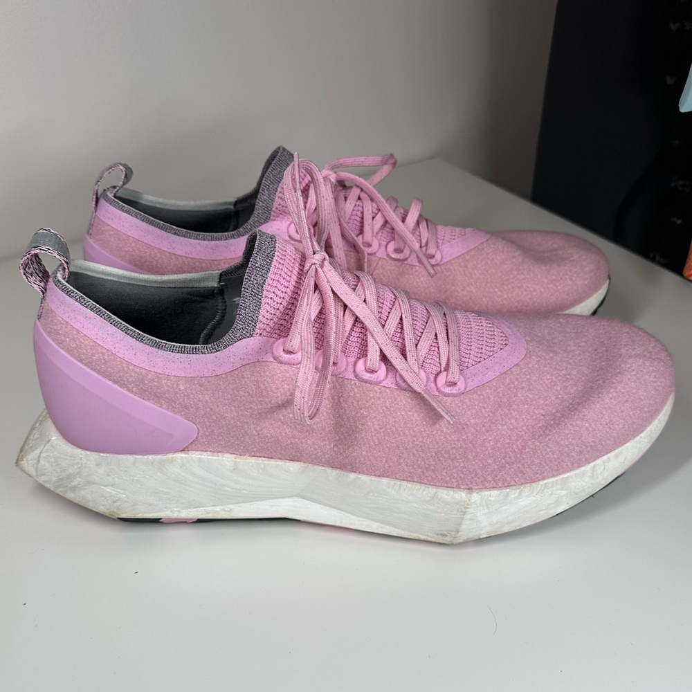 Men’s AllBirds Pink Wool Flyer Mizzles Sneakers Size 14